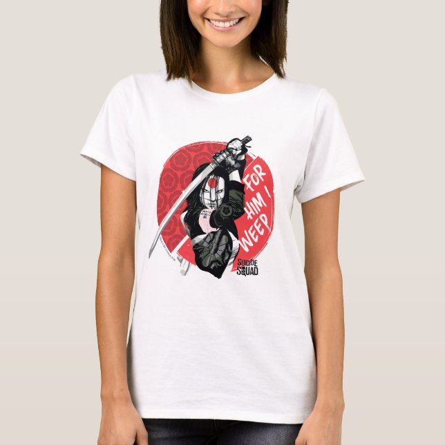 T-shirt Équipe de suicide | Katana "Pour Lui, je pleure" (Devant)