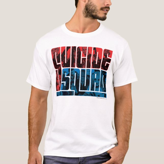 T-shirt Équipe de suicide | Logo rouge et bleu (Devant)
