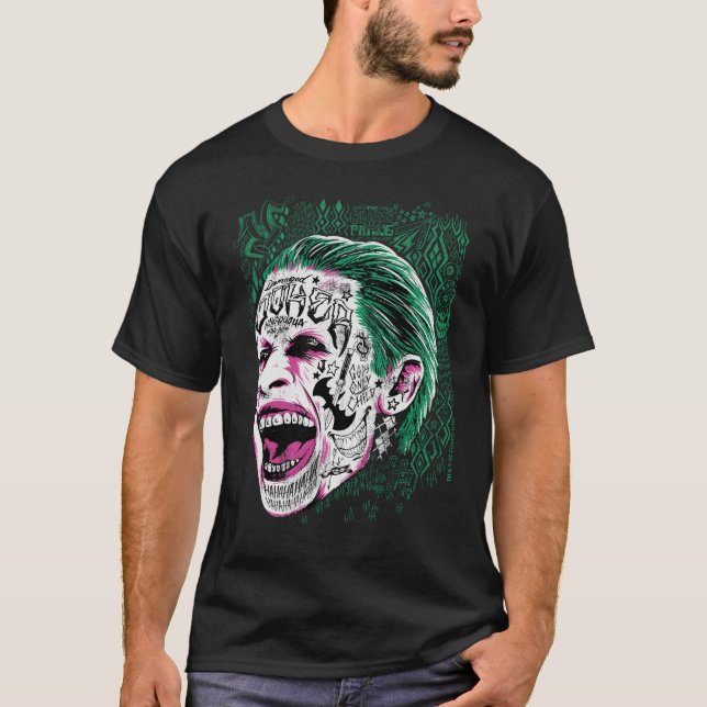 T-shirt Équipe de suicide | Rire Joker Head Sketch (Devant)
