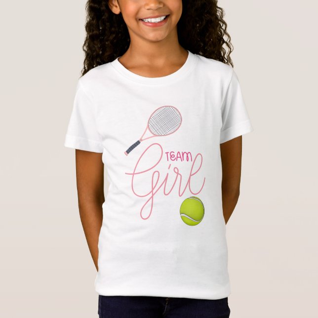 T-Shirt Équipe de tennis fille avec balle de tennis pour f (Devant)