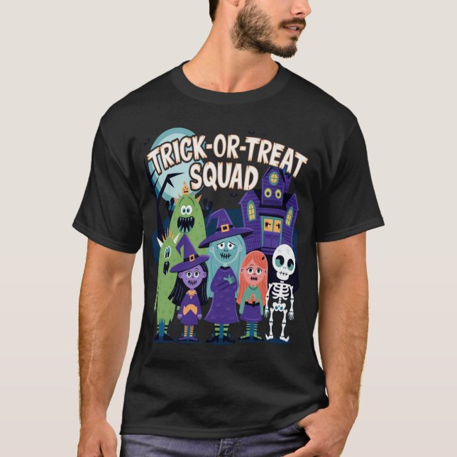 T-shirt Équipe de Trick or Treat - Amusement d'Halloween p (Devant)