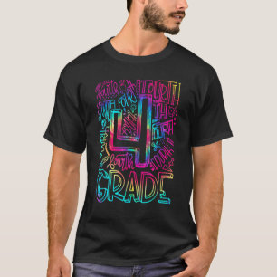 T-shirt Équipe de typographie de 4e année Tea de 4e année