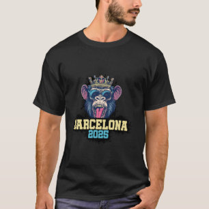 T-shirt Équipe de vacances singe Barcelone 2025