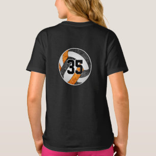 T-shirt équipe de volley-ball orange noire nom maillot num