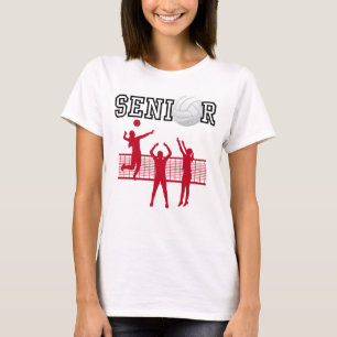 T-shirt Équipe de volleyball filles seniors avec silhouett