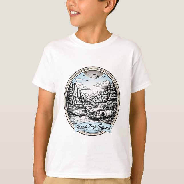 T-shirt Équipe de voyage sur la route (Devant)