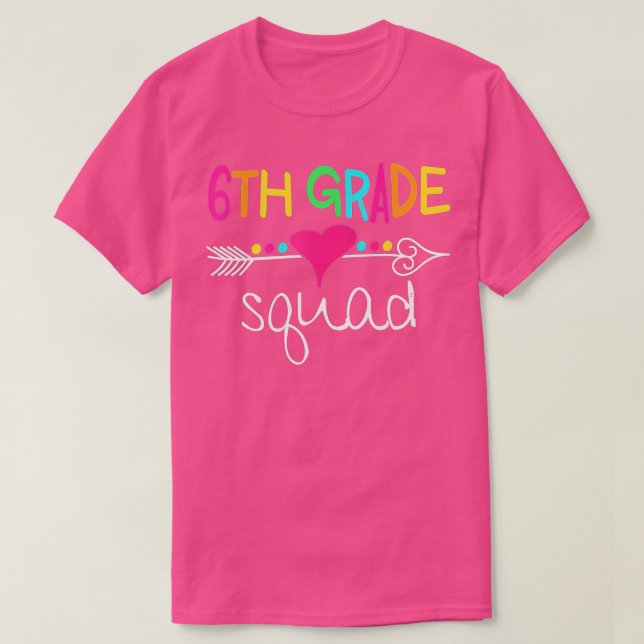T-shirt Équipe d'élèves de 6e année Sixième équipe d'ensei (Design devant)