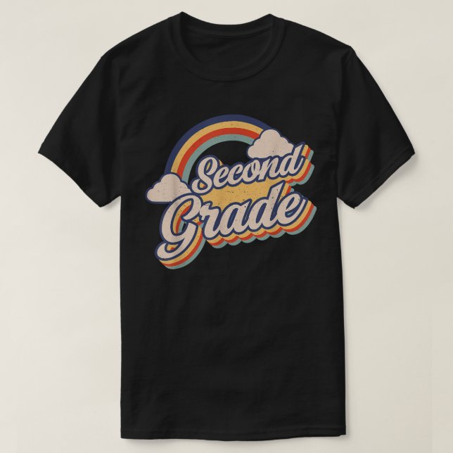 T-shirt Équipe d'enseignants 2e année Retro Girls Boys 2e  (Design devant)