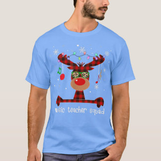 T-shirt Équipe D'Enseignants De Musique Plaid Reindeer Che