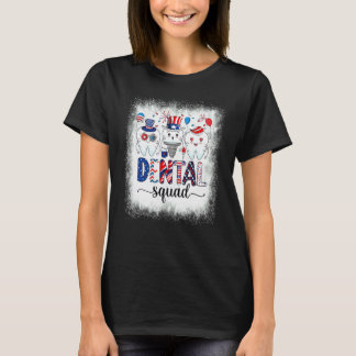 T-shirt Équipe Dentaire Décolorée 4 Juillet Patriotique Am