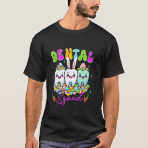 T-shirt Équipe Dentaire Féminine Pâques Lapin de Printemps