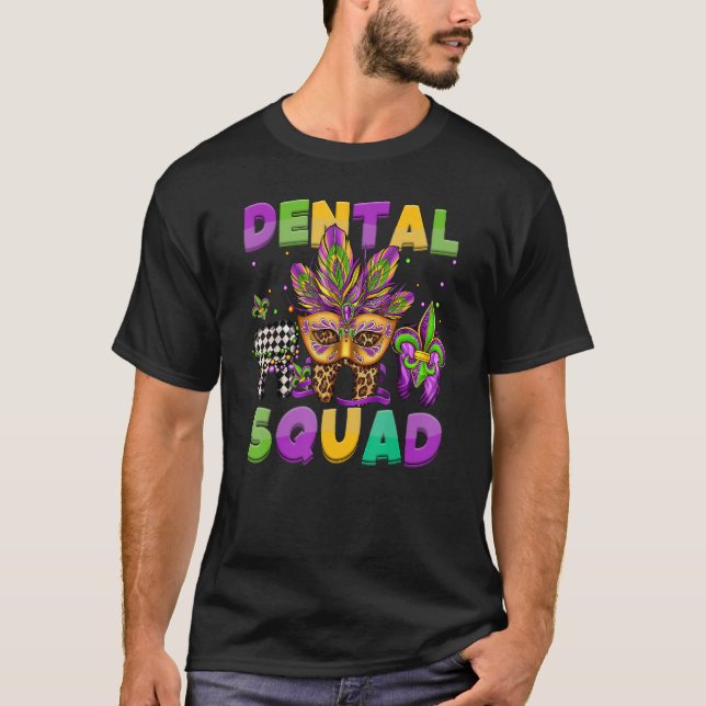T-shirt Équipe dentaire Mardi Gras Dents Assistant dentair (Devant)
