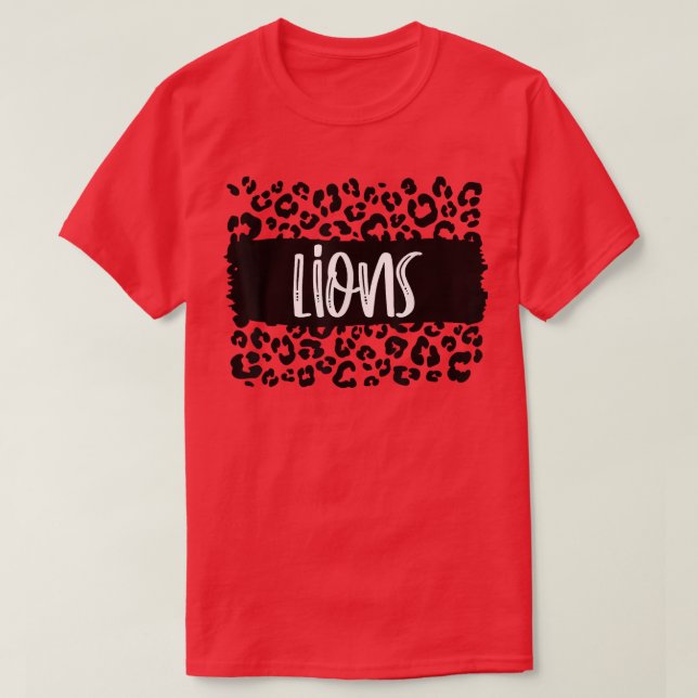 T-shirt Équipe des Lions mascot School Spirit Game Night L (Design devant)