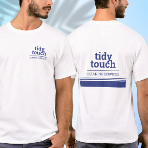 T-shirt Équipe des services de nettoyage blanc bleu modern