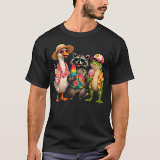 T-shirt Équipe d'été Drôle Oie Raton laveur Grenouille Vac