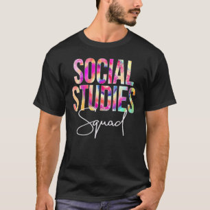 T-shirt Équipe D'Études Sociales Tie Dye Retour À L'École 