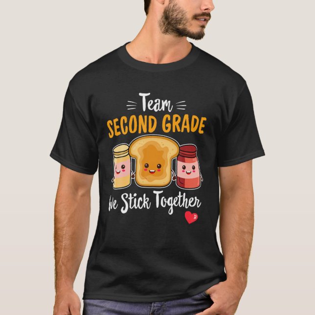 T-shirt ÉQUIPE Deuxième Année Nous Stick Ensemble Pré-K En (Devant)