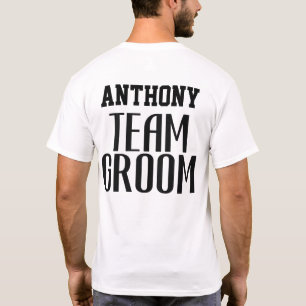 T-shirt Équipe du marié Citation Noir Simple Garçon d'honn