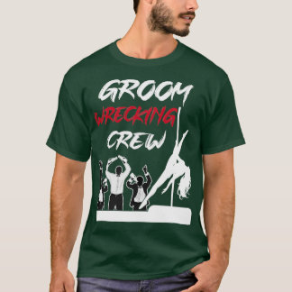 T-shirt Équipe du marié, tenue de soirée de garçon de bois