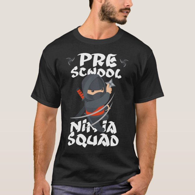 T-shirt équipe du ninja préscolaire (Devant)