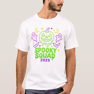 T-shirt Équipe éffrayante 2025 Halloween Neon Ghost Citrou