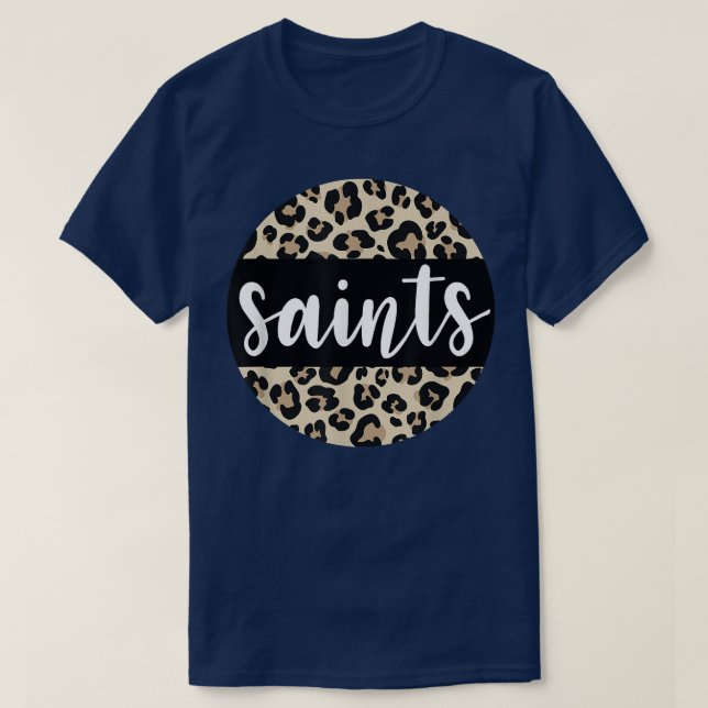 T-shirt Équipe Empreinte de léopard Saints Mascotte École  (Design devant)