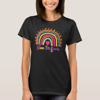 T-shirt Équipe Enseignant 8e année Léopard Arc-en-ciel Pre