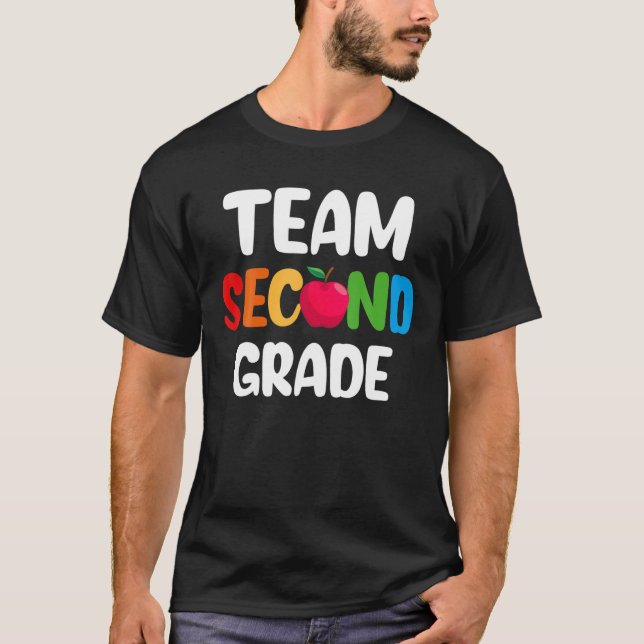T-shirt Équipe Enseignant De Deuxième Année Retour À La Co (Devant)