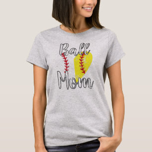 T-shirt Équipe féminine de baseball maman de bal de baseba