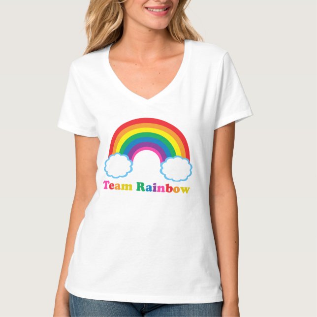 T-shirt Équipe féminine Rainbow Cute LGBTQ (Devant)