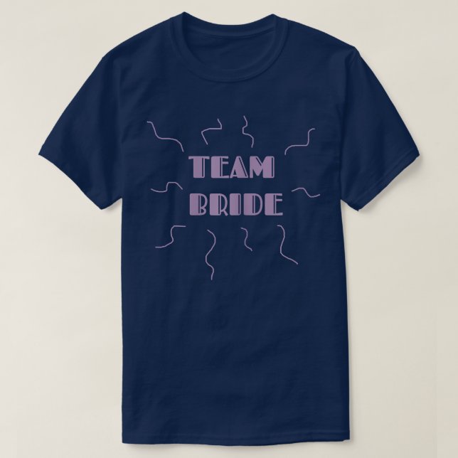 T-shirt Équipe Femme Mariée Pastel Purple Tet Lines Amusan (Design devant)
