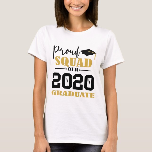 T-shirt Équipe fière d'un diplômé de 2020 (Devant)