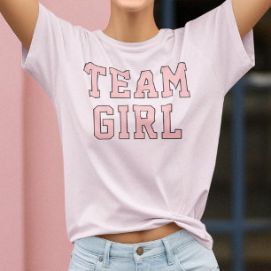 T-shirt Équipe Fille Rose Blush Révélation du Sexe Féminin