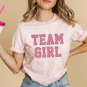 T-shirt Équipe Fille Rose Varsity Révélation du Sexe Femme