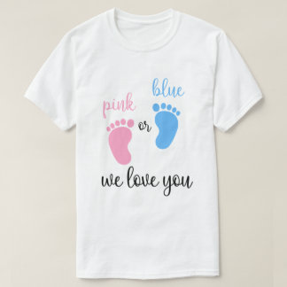 T-shirt Équipe Garçon Fille Genre Rose Ou Bleu Nous Vous A