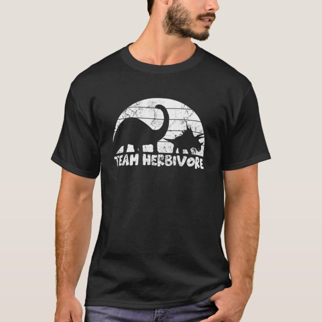 T-shirt Équipe Herbivore Dinosaur Végétariens et Végétaux (Devant)