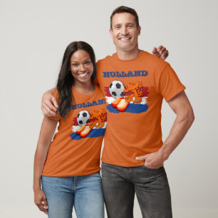 T-shirt Équipe Hollande Fan de Footballeur Orange des Pays