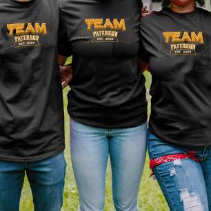 T-shirt Équipe jaune Vêtement familial personnalisé noir