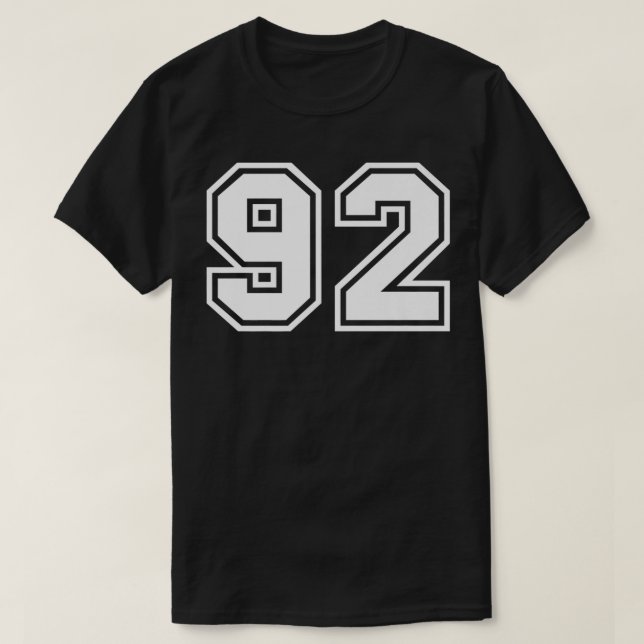 T-shirt Équipe Jersey Numéro #92 Cadeau sport Premium (Design devant)