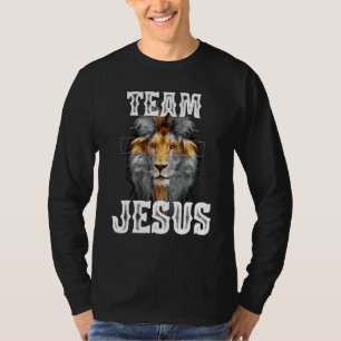 T-shirt Équipe Jésus Lion Juda Jésus Croix  Foi chrétienne
