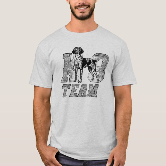 T-shirt Équipe K-9 - Pointeur allemand à poils courts (Devant)