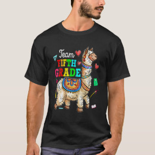 T-shirt Équipe Lama de Retour à l'École Cinquième Année Pr