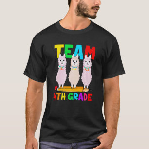 T-shirt Équipe Llama 4e année Retour à l'école Premier jou