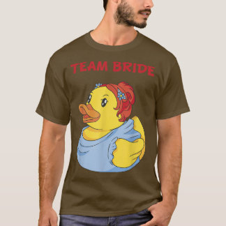 T-shirt Équipe Mariée Canard en Caoutchouc Rouge Fête de F
