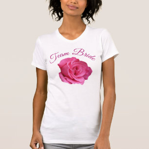 T-shirt Équipe mariée rose floral rose fête de hen party