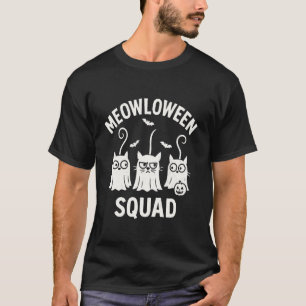 T-shirt Équipe Meoowloween Chat Fantôme Drôle Halloween
