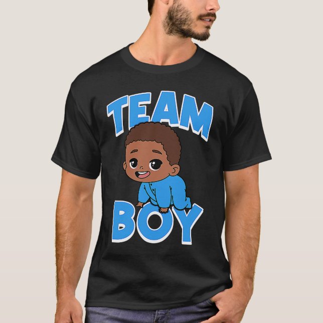 T-shirt Équipe mignonne Garçon Noir Bébé Genre Revey Jour  (Devant)