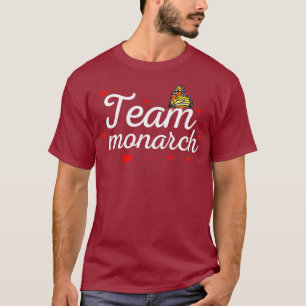 T-shirt Équipe Monarch mignon Monarque papillon Coeurs amo
