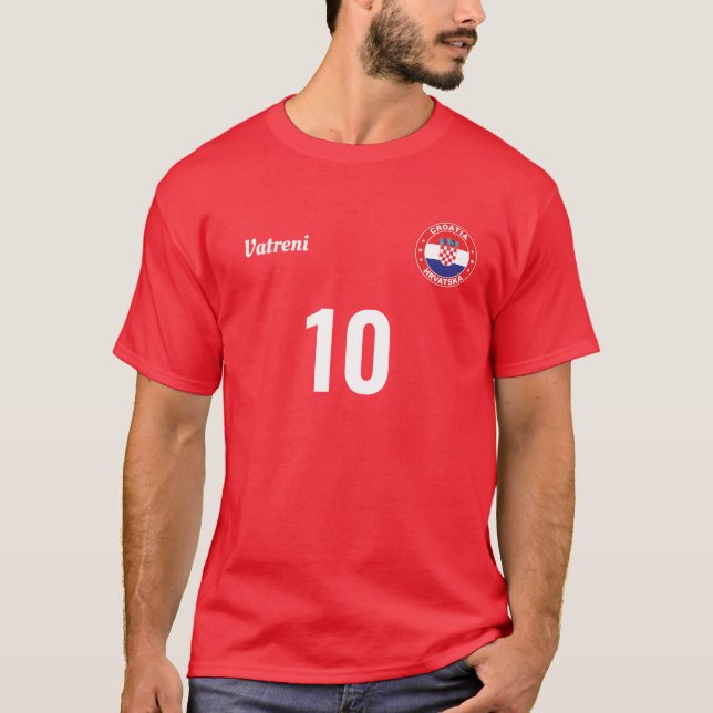 T-shirt Équipe Nationale Croatie Personnalisée Jersey (Devant)
