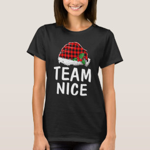 T-shirt Équipe Nice Père Noël Red Plaid Claus Noël Pyjama 